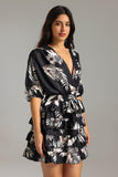 Yuhan V-Neck Layered Printed Dress