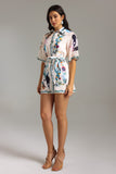 Wenie Printed Shirt Mini Dress