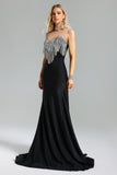 Yeney Diamante Fringe Maxi Dress