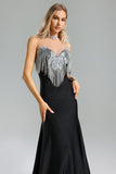 Yeney Diamante Fringe Maxi Dress