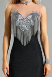 Yeney Diamante Fringe Maxi Dress