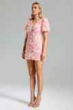 Fawn Flower Button Mini Dress