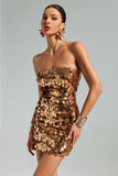 Pablo Sequins Strapless Mini Dress