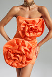 Egbert Flower Strapless Mini Dress