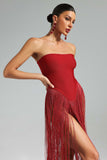 Valentina Strapless Fringe Dress