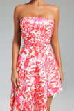 Jezebel Flower Print Skew Hem Dress