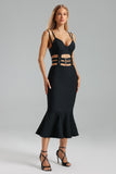 Johe Buckles Cut Out Fishtail Dress