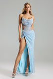 Romita Sequins Mesh Slit Dress