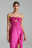 Joie Strapless Corset Ruffled Dress - Pink