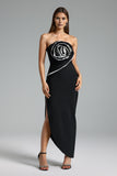 Locia Strapless High Slit Bandage Maxi Dress