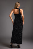 Kahlo One Shoulder Sequins Maxi Dress