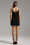 Malvina Sleeveless Hollow Diamond Mini Dress