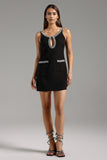 Malvina Sleeveless Hollow Diamond Mini Dress