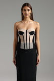 Merrit Strapless Sleeveless Netting Bandage Corset