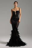 Zavan Strapless Diamond Feather Maxi Dress