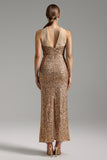 Sergio Halter Neck Sequined Dress