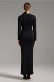 Gerianna Long Sleeves Hollow Slit Maxi Dress