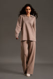 Vincy Polo Neck Long Sleeves Trousers Two-Piece Set