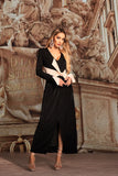 Fagra Long Sleeves Deep-V Maxi Dress