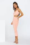 Sweet Lines Midi Dress Apricot