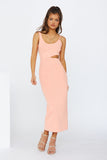 Sweet Lines Midi Dress Apricot