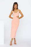 Sweet Lines Midi Dress Apricot