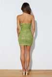 Accented Times Sequin Dress Green