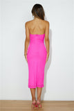 Dancing Out Midi Dress Hot Pink