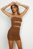 Attention On You Mini Dress Brown