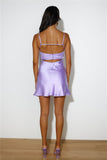 Famous Fit Satin Mini Dress Lilac