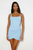 Around The Twist Mini Dress Blue