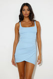 Around The Twist Mini Dress Blue