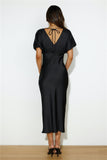 Wedding To Attend Satin Maxi Dress Black