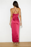 Bring The Romance Satin Maxi Dress Red