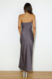 Wow The Guests Satin Maxi Dress Charcoal