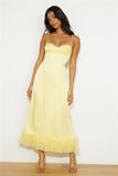 All Your Attention Satin Maxi Dress Yellow