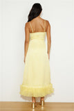 All Your Attention Satin Maxi Dress Yellow