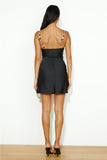 Blooming Confidence Satin Mini Dress Black