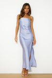 Wow The Guests Satin Maxi Dress Blue