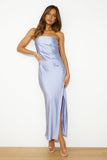 Wow The Guests Satin Maxi Dress Blue