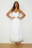 All Your Attention Satin Maxi Dress White