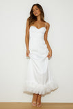 All Your Attention Satin Maxi Dress White