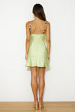 Blooming Confidence Satin Mini Dress Lime