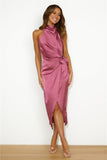 Events On High Satin Midi Dress Plum