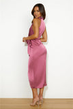 Events On High Satin Midi Dress Plum