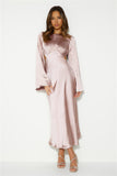 All About You and Me Satin Maxi Dress Blush