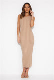 The Taste Of Life Midi Dress Tan