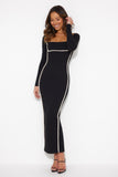 A-List Glam Midi Dress Black