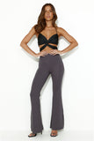 Fit To Flare Ribbed Pants Charcoal