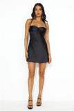 All The Gorg Girls Satin Mini Dress Black